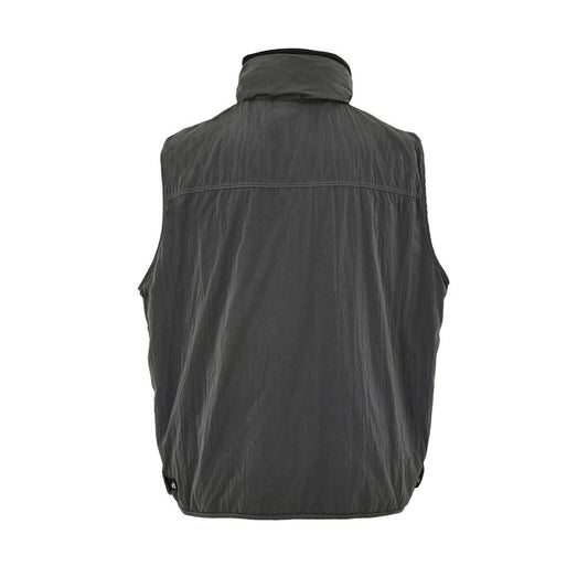 Gray Polyester Sleveless Jacket