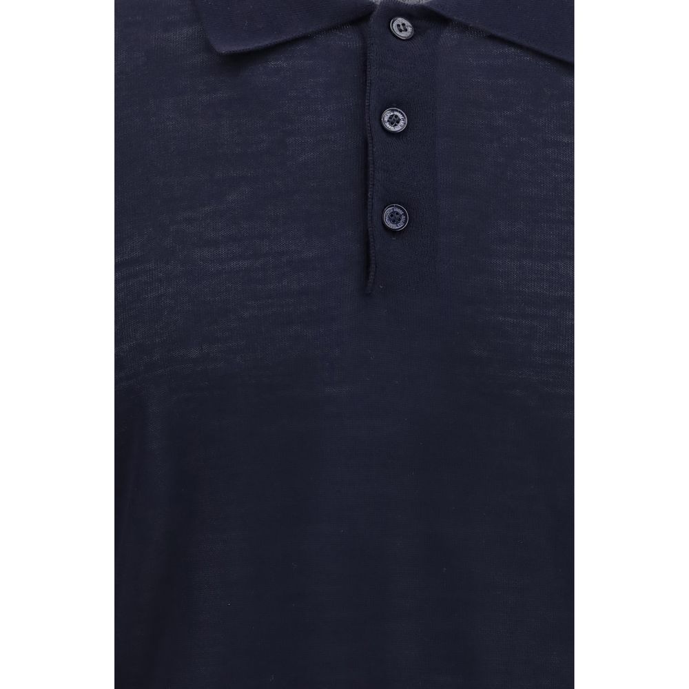 Blue Wool Oves Aries Polo Shirt
