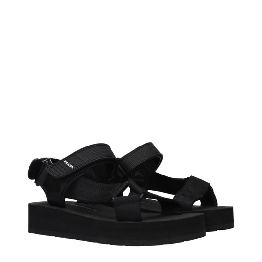 Black Fabric Sandals