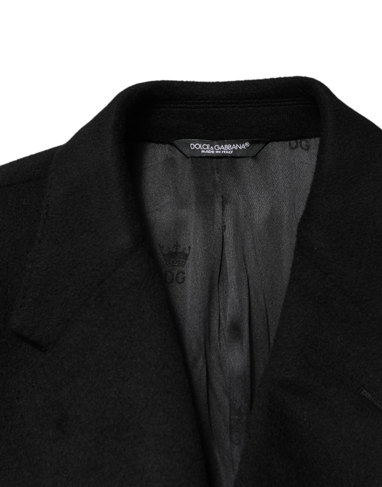 Black Wool Double Breasted TrenchCoat Jacket