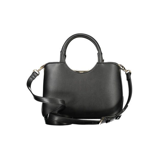 Black Polyurethane Women Handbag