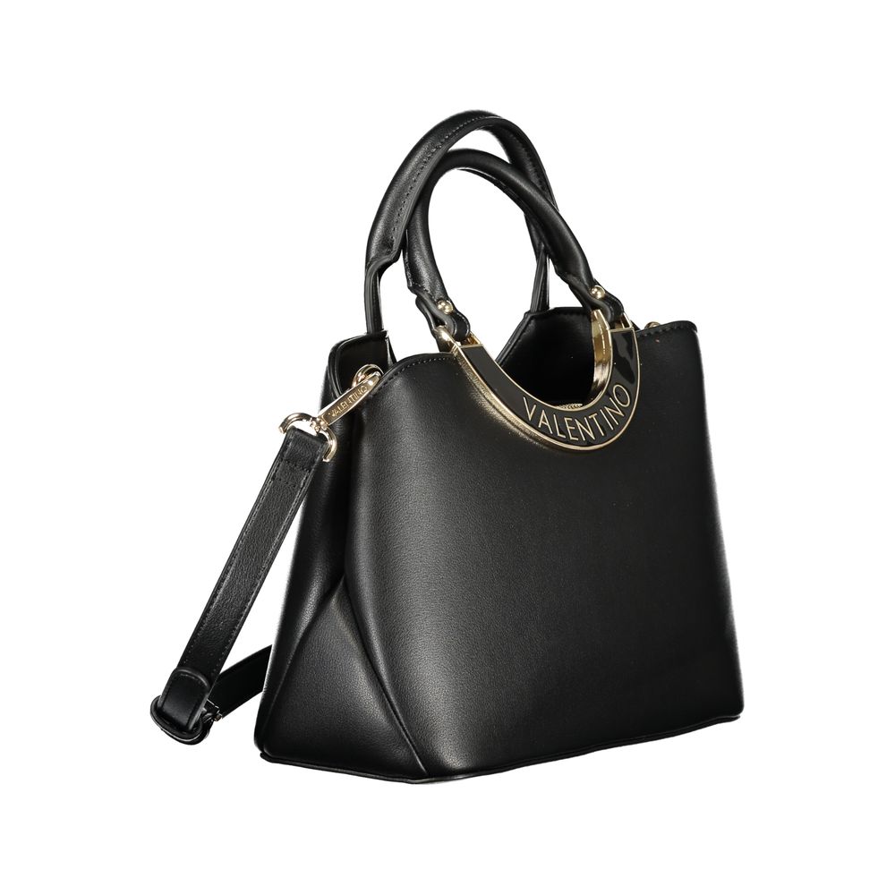 Black Polyurethane Women Handbag