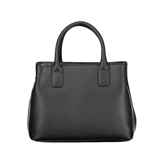 Black Polyurethane Women Handbag