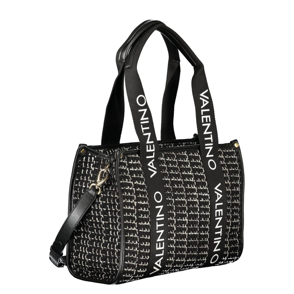 Black Polyester Women Handbag