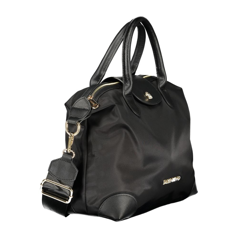Black Polyester Women Handbag