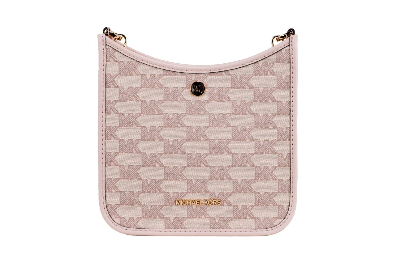 Briley Small Powder Blush Signature Canvas Messenger Crossbody Bag