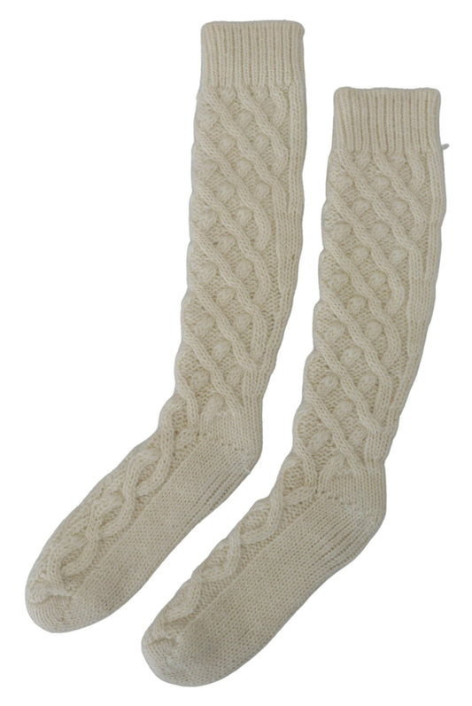 Elegant Off-White Knit Socks
