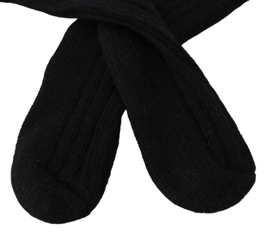 Elegant Black Over-the-Calf Knit Socks