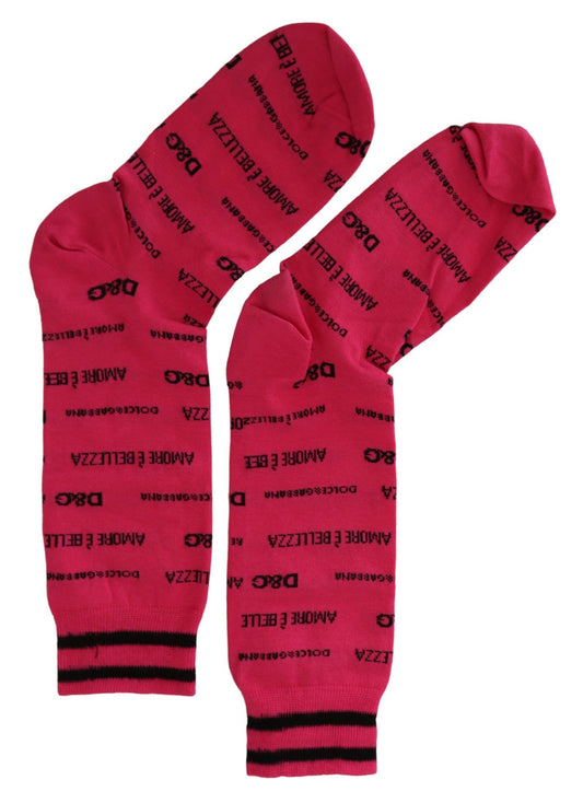 Chic Pink Mid-Calf Women's Socks