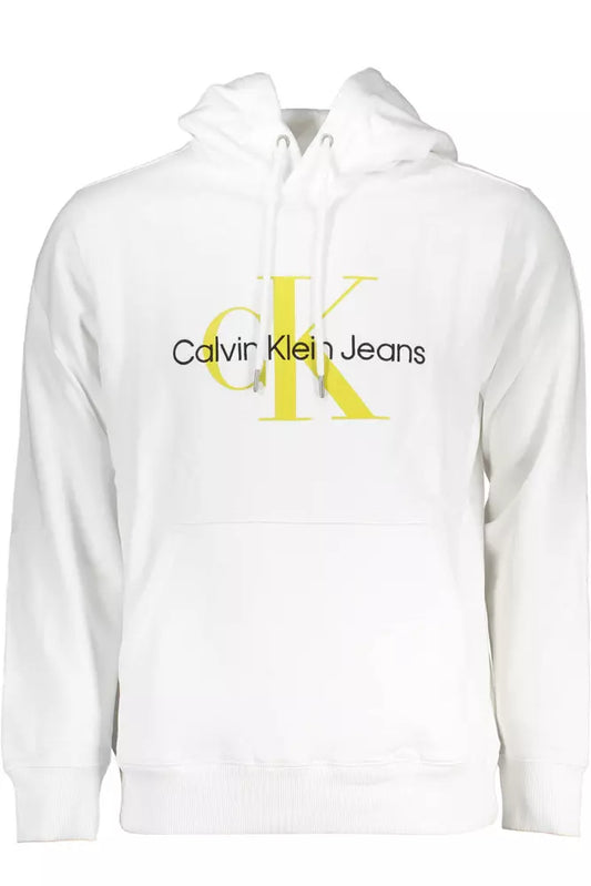 Elegant Embroidered White Hoodie with Logo