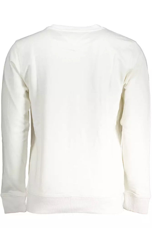 Elegant White Long-Sleeved Cotton Sweater