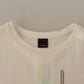 Beige Logo Long Sleeve Cropped Pullover Sweater
