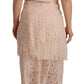 Sheath Tiered Beige Viscose Sleeveless Midi Dress