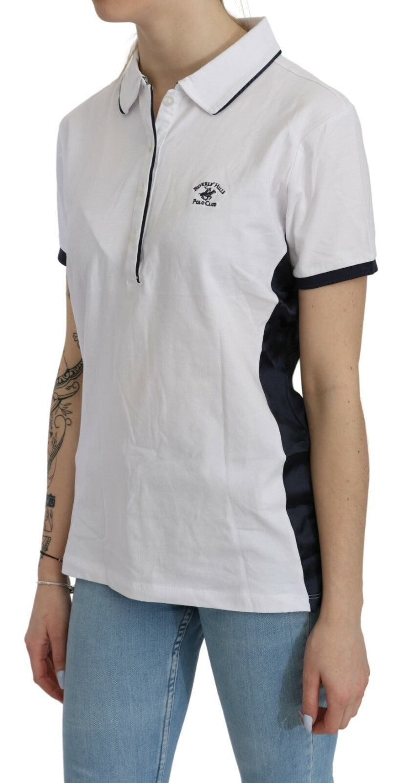 Cotton White Collared Short Sleeve Top