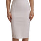 Rayon White Sleeveless V-neck Sheath Midi Dress