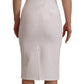 Rayon White Sleeveless V-neck Sheath Midi Dress