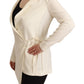 Wrap Off White Long Sleeves Viscose Blazer Jacket