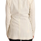 Wrap Off White Long Sleeves Viscose Blazer Jacket