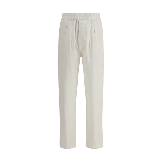 White Cotton Casual Pants