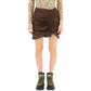 Brown Acetate Mini Skirt