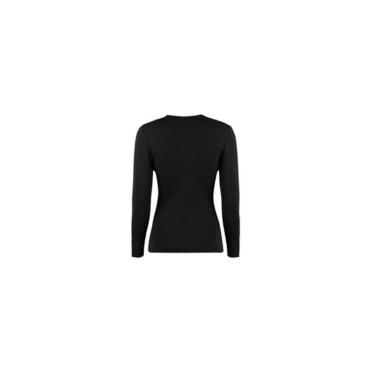 Black Cotton Wool Polyamide Sweatshirt