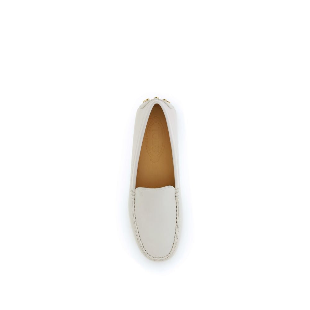 Cream Calf Leather Bos Taurus Slip-On Loafers
