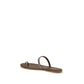 Brown Silk Flat Sandals