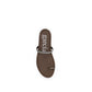 Brown Silk Flat Sandals
