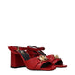 Red Leather Platform Sandals