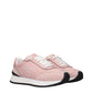 Pink Leather Low Top Sneakers