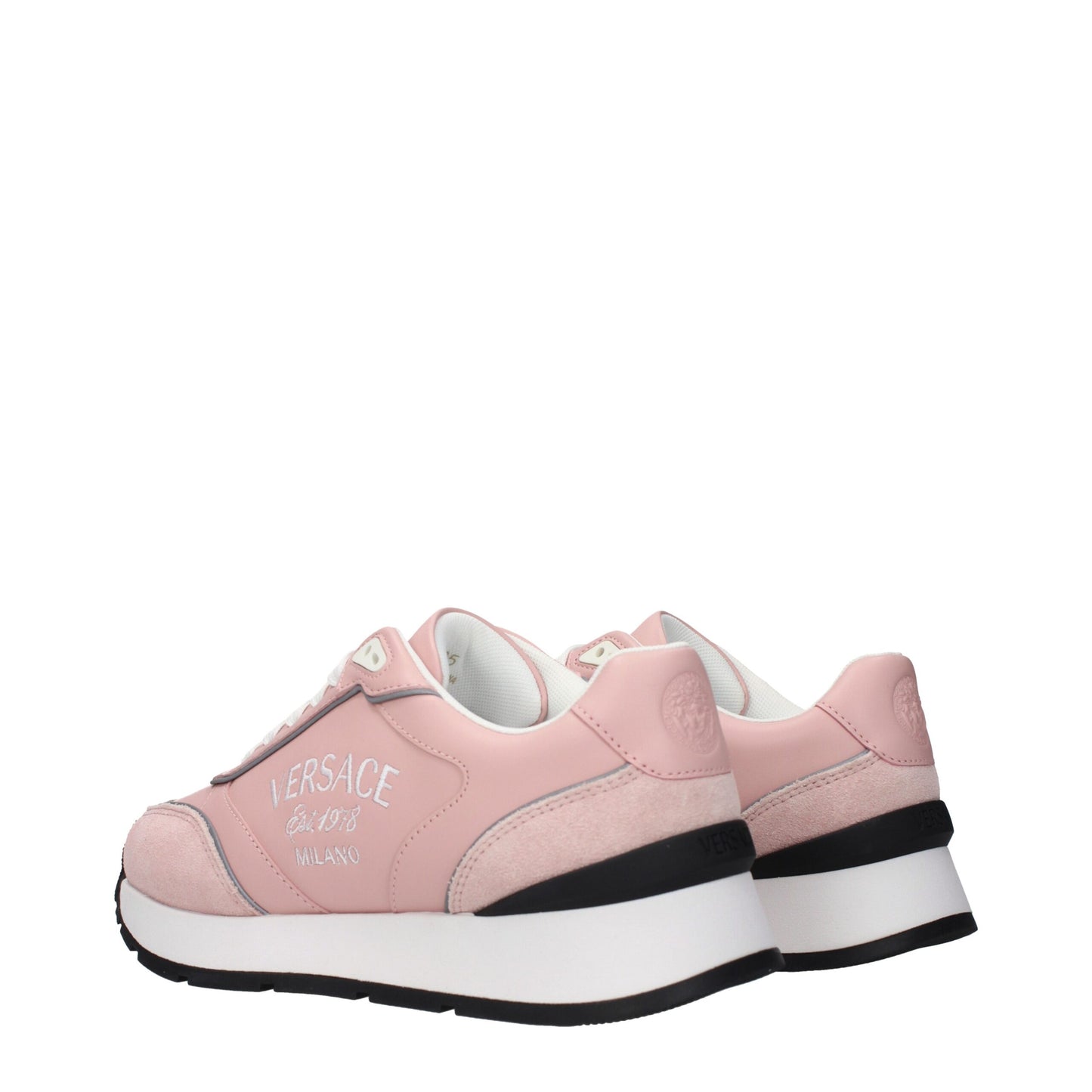 Pink Leather Low Top Sneakers