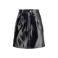 Black Cotton Mini Skirt