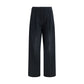 Black Cotton Casual Pants