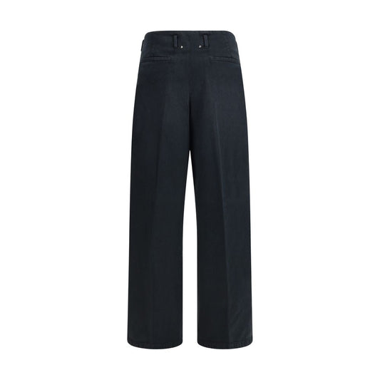 Black Cotton Casual Pants