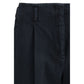 Black Cotton Casual Pants