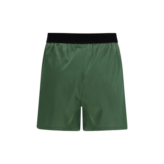 Bicolor Silk Bermuda Shorts