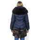 Blue Poly Parka with Hood for Women