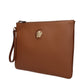 Brown Leather Clutch Bag