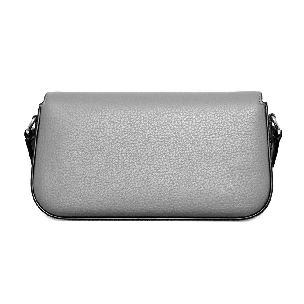 Gray Leather Crossbody Bag