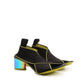 Black Fabric Platform Sandals