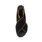Black Fabric Platform Sandals