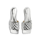 Silver Calfskin Flat Sandals