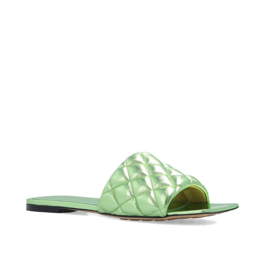 Bicolor Calfskin Flat Sandals