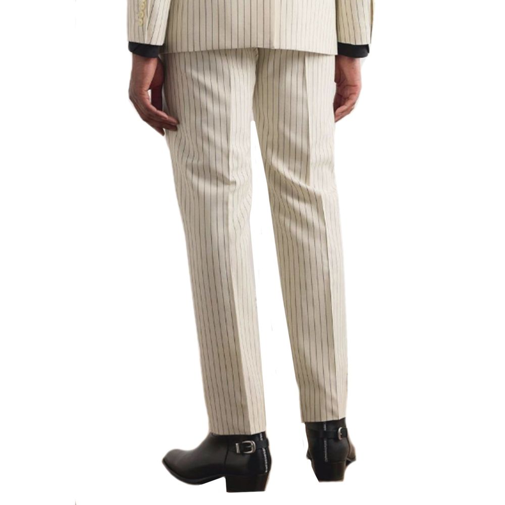 White Wool Flared Pants