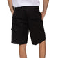 Black Cotton Cargo Shorts