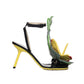 Black Lamb Leather Stiletto Heel Sandals