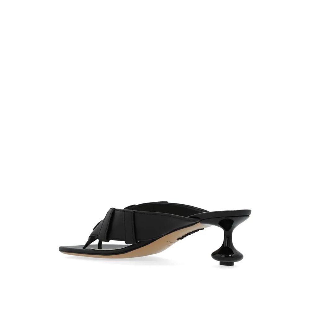 Black Lamb Leather Sandals
