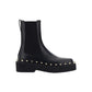 Black Calfskin Flat Boots