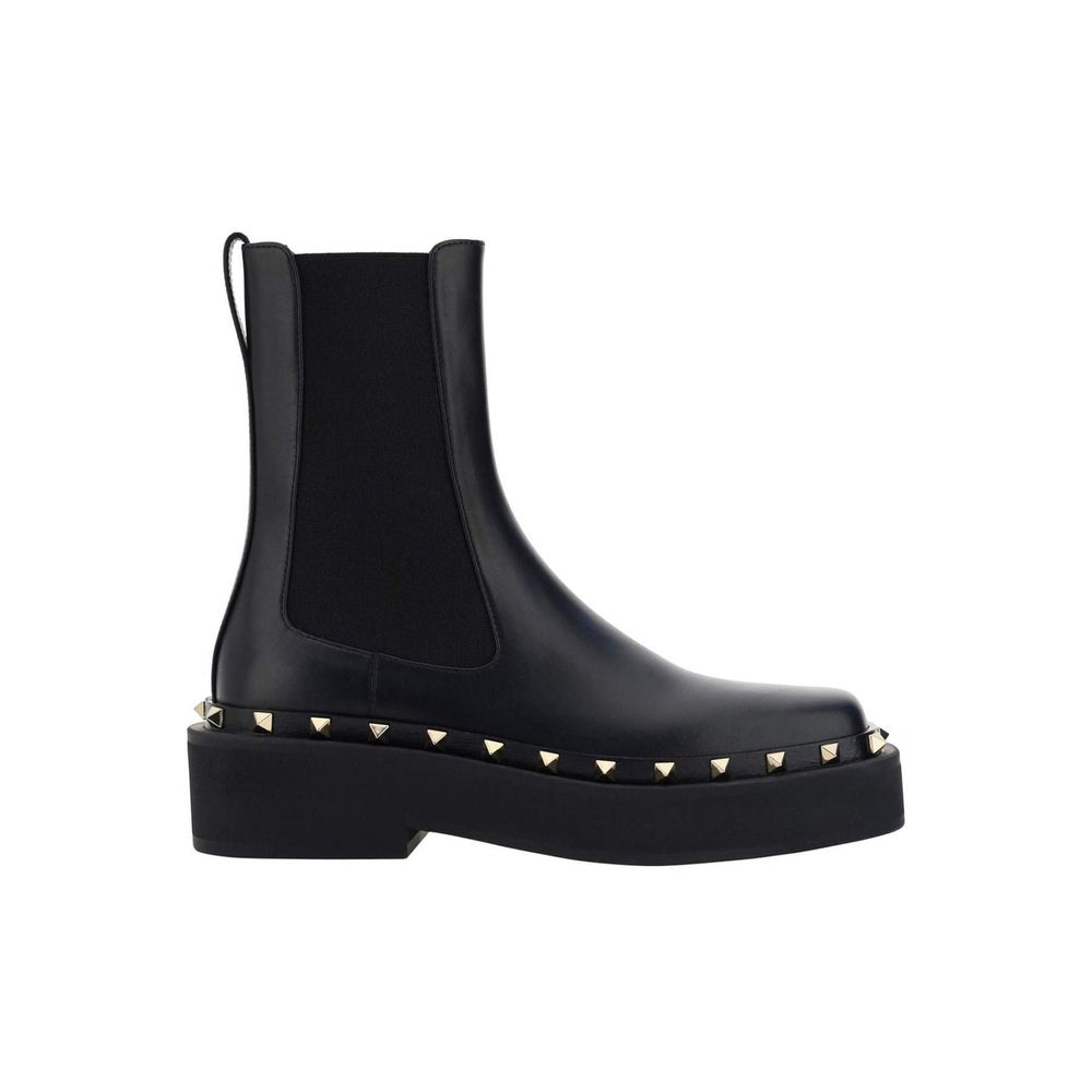 Black Calfskin Flat Boots