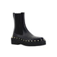 Black Calfskin Flat Boots